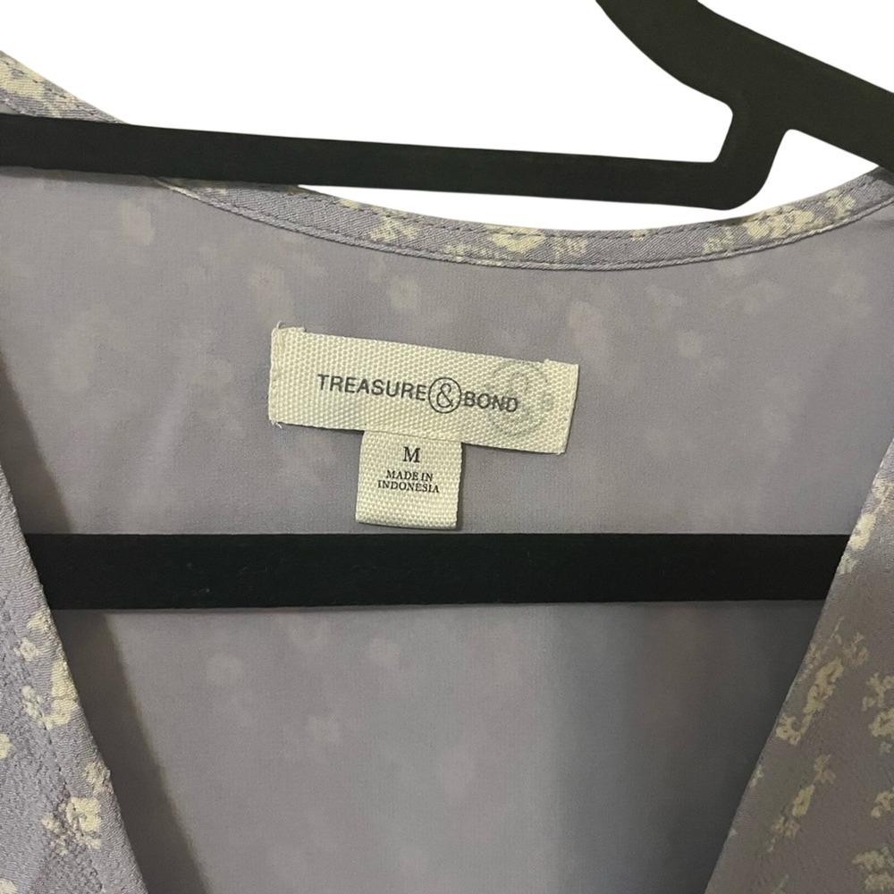 NWT Lavender micro floral Maxi Dress A-line Fairy Cottagecore treasure & bond M - Picture 5 of 8